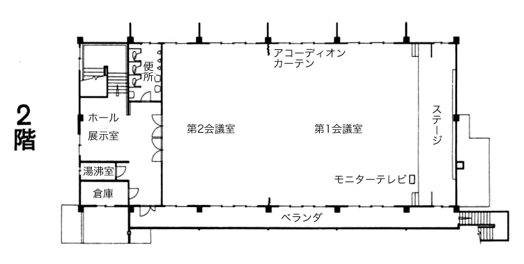 高野町中央公民館2階フロア図